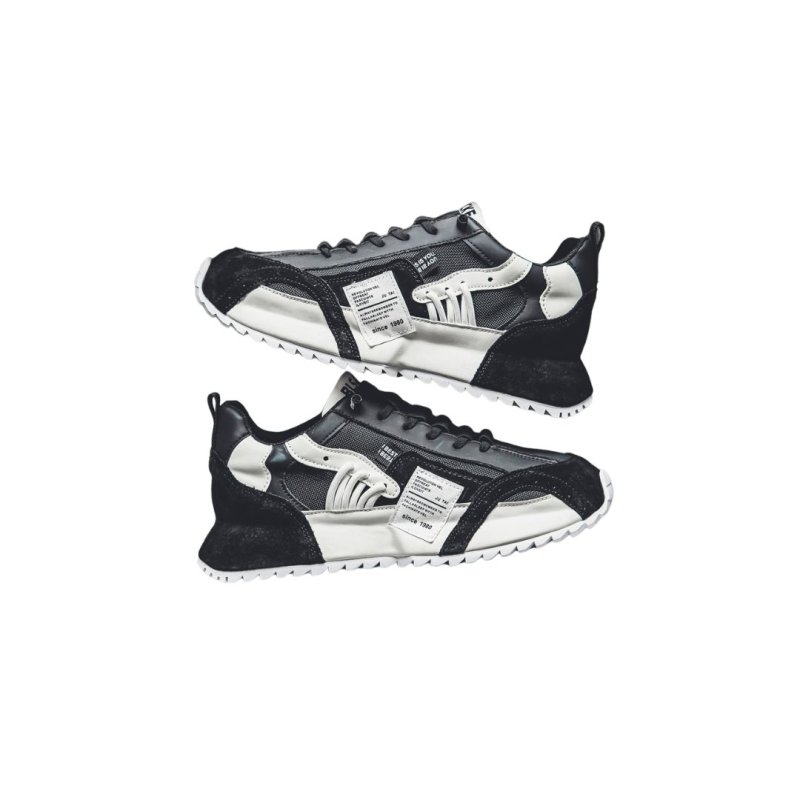 画像5: Breathable lace-up bicolor sneakers Shoes　ユニセックス 男女兼用メッシュ&レザーバイカラーレースアップスニーカー (5)