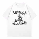 画像2: Unisex Nirvana graffiti portrait print T-Shirt  　 ニルヴァーナグラフィックポートレート半袖ラウンドネック Tシャツ ユニセックス 男女兼用バンドT (2)