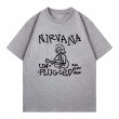 画像4: Unisex Nirvana graffiti portrait print T-Shirt  　 ニルヴァーナグラフィックポートレート半袖ラウンドネック Tシャツ ユニセックス 男女兼用バンドT (4)