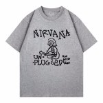 画像4: Unisex Nirvana graffiti portrait print T-Shirt  　 ニルヴァーナグラフィックポートレート半袖ラウンドネック Tシャツ ユニセックス 男女兼用バンドT (4)