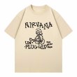 画像1: Unisex Nirvana graffiti portrait print T-Shirt  　 ニルヴァーナグラフィックポートレート半袖ラウンドネック Tシャツ ユニセックス 男女兼用バンドT (1)