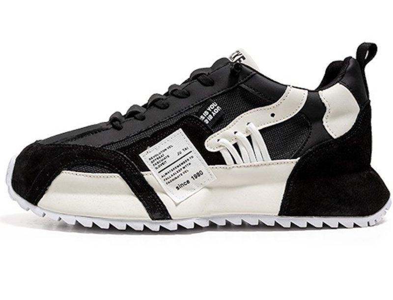 画像3: Breathable lace-up bicolor sneakers Shoes　ユニセックス 男女兼用メッシュ&レザーバイカラーレースアップスニーカー (3)