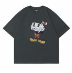 画像1: Unisex American Retro Mickey Mouse & Coffee Cup Vintage Style Print T-shirt　 男女兼用 ユニセックスアメリカンレトロミッキーマウス＆コーヒーカップフェイスヴィンテージスタイTシャツ (1)