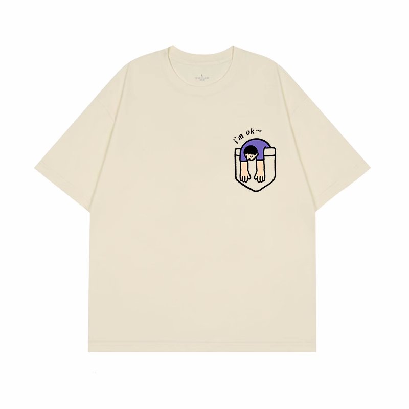 画像4: Unisex i'm ok pocket print T-shirt　 男女兼用 ユニセックスi'm ok ポケットプリント半袖Tシャツ (4)
