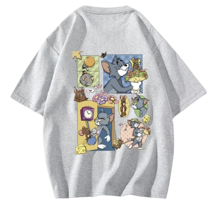 画像6: Unisex Tom and jerry Tom print short sleeve T-shirt  ユニセックス 男女兼用 トムとジェリー トム　プリント半袖Tシャツ (6)