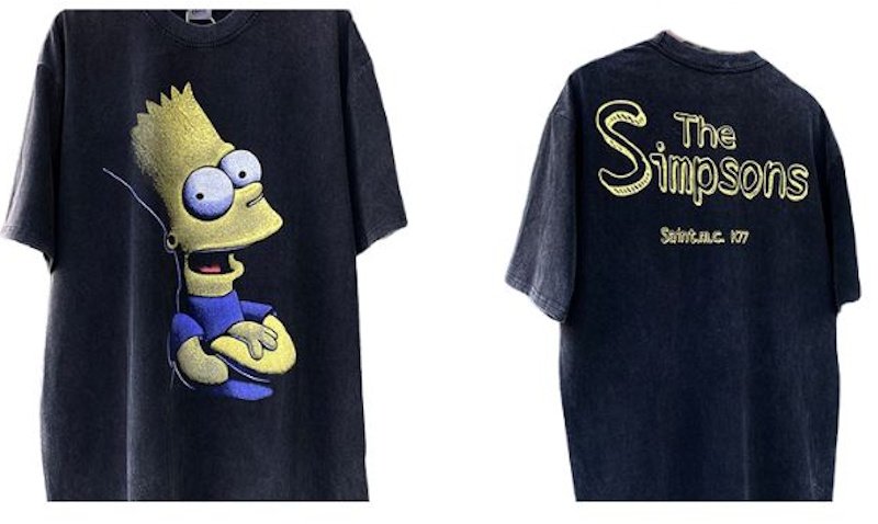 画像3: Unisex Simpson Heavy Wash Old Graffiti Short Sleeve T-Shirt　 男女兼用 ユニセックスシンプソンヘビーウォッシュ オールドグラフィティ  半袖Tシャツ  (3)