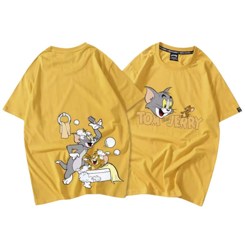 画像3: Unisex Tom and jerry Enjoy bath time print short sleeve T-shirt  ユニセックス 男女兼用 トムとジェリー 仲良し バスタイムプリント半袖Tシャツ (3)