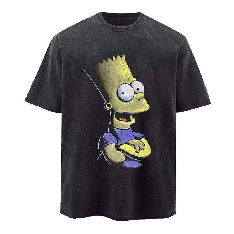 画像2: Unisex Simpson Heavy Wash Old Graffiti Short Sleeve T-Shirt　 男女兼用 ユニセックスシンプソンヘビーウォッシュ オールドグラフィティ  半袖Tシャツ  (2)