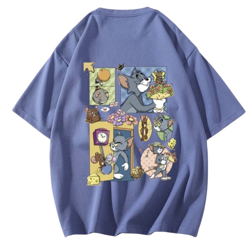 画像8: Unisex Tom and jerry Tom print short sleeve T-shirt  ユニセックス 男女兼用 トムとジェリー トム　プリント半袖Tシャツ (8)