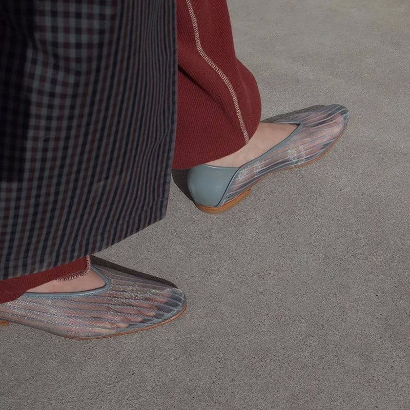 画像7: Women's Sheepskin Mesh Flat Pumps 　シープスキンメッシュ フラット パンプス シューズ  (7)