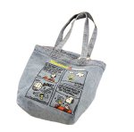 画像1: Snoopy embroidered denim tote shoulder bag shopping bag　スヌーピー刺繍デニムトートショルダーバッグ韓国 (1)