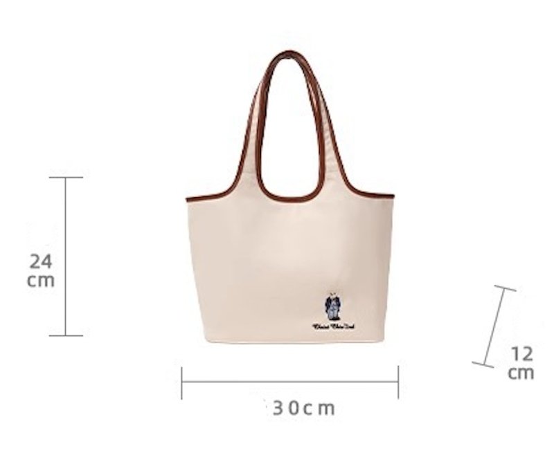 画像6: One-point bear embroidery nylon tote shoulder underarm eco shopping bag　ワンポイントベア刺繍ナイロントートショルダーアンダーアームエコショッピングバッグ 韓国 (6)