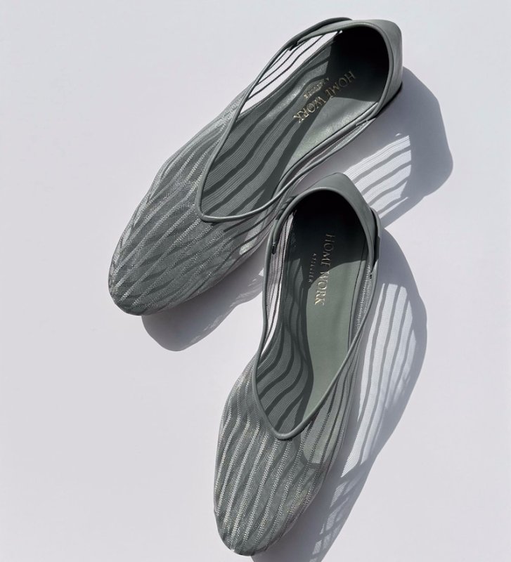 画像4: Women's Sheepskin Mesh Flat Pumps 　シープスキンメッシュ フラット パンプス シューズ  (4)