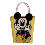 画像1: 25 Mickey Mouse Damier Checkered Tote Bagbasket picnic shopping bag ミッキーマウスミッキー ミッキーダミエバスケットピクニックショッピングバッグ トート籠かごバッグ (1)