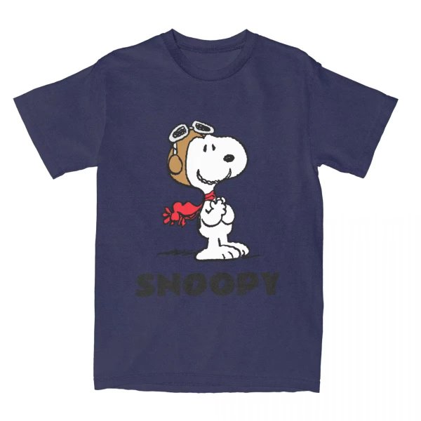 画像1: Unisex Peanuts Snoopy Flying Ace T-shirt short sleeve T-shirt  ユニセックス 男女兼用 ピーナッツ スヌーピー フライングエース 　プリント半袖Tシャツ (1)