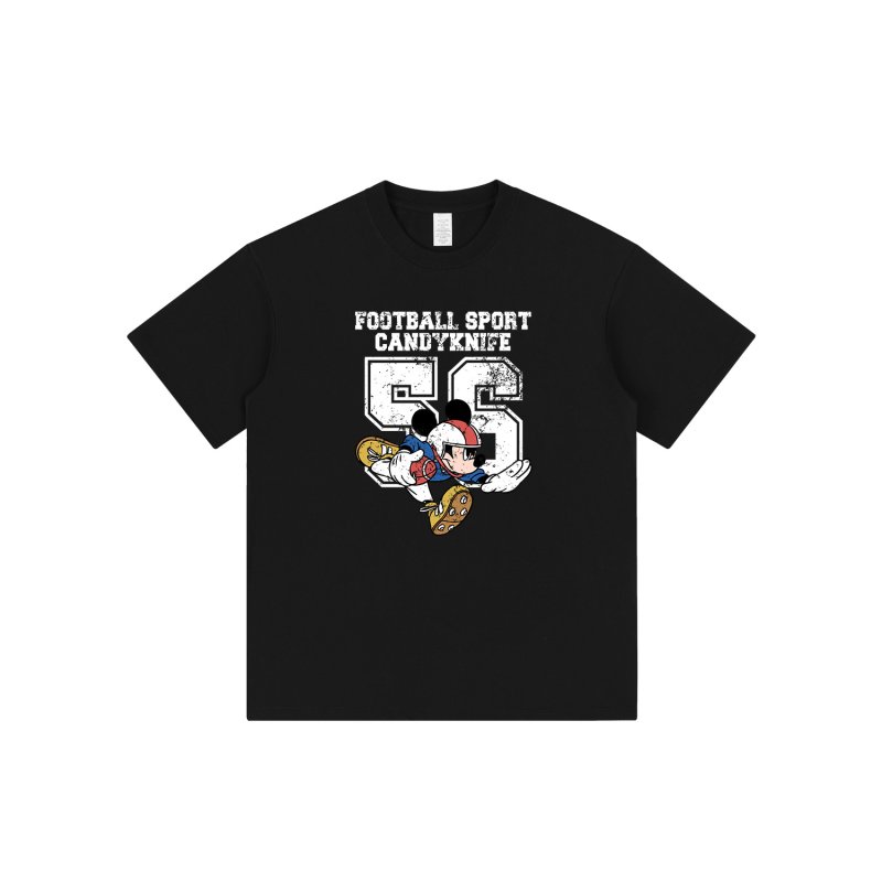 画像2: Unisex  Football Mickey Mouse Vintage style print T-shirt　 男女兼用 ユニセックスフットボールミッキーマウス ビンテージスタイルプリント半袖Tシャツ (2)