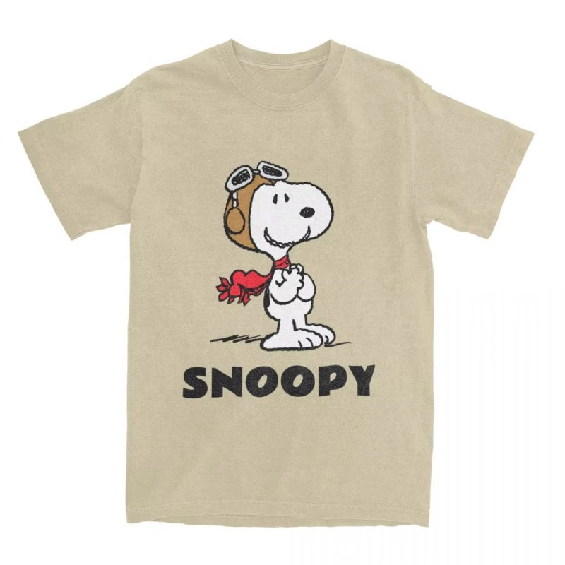 画像4: Unisex Peanuts Snoopy Flying Ace T-shirt short sleeve T-shirt  ユニセックス 男女兼用 ピーナッツ スヌーピー フライングエース 　プリント半袖Tシャツ (4)