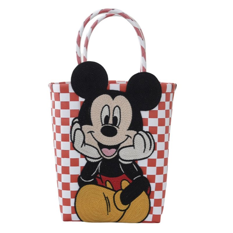 画像3: 25 Mickey Mouse Damier Checkered Tote Bagbasket picnic shopping bag ミッキーマウスミッキー ミッキーダミエバスケットピクニックショッピングバッグ トート籠かごバッグ (3)