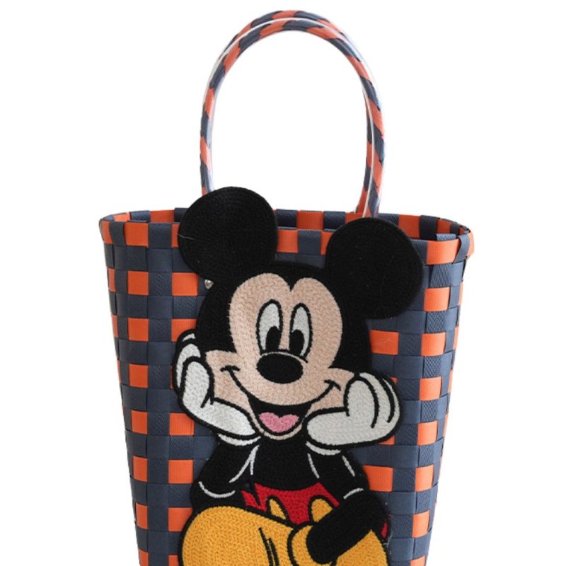 画像5: 25 Mickey Mouse Damier Checkered Tote Bagbasket picnic shopping bag ミッキーマウスミッキー ミッキーダミエバスケットピクニックショッピングバッグ トート籠かごバッグ (5)
