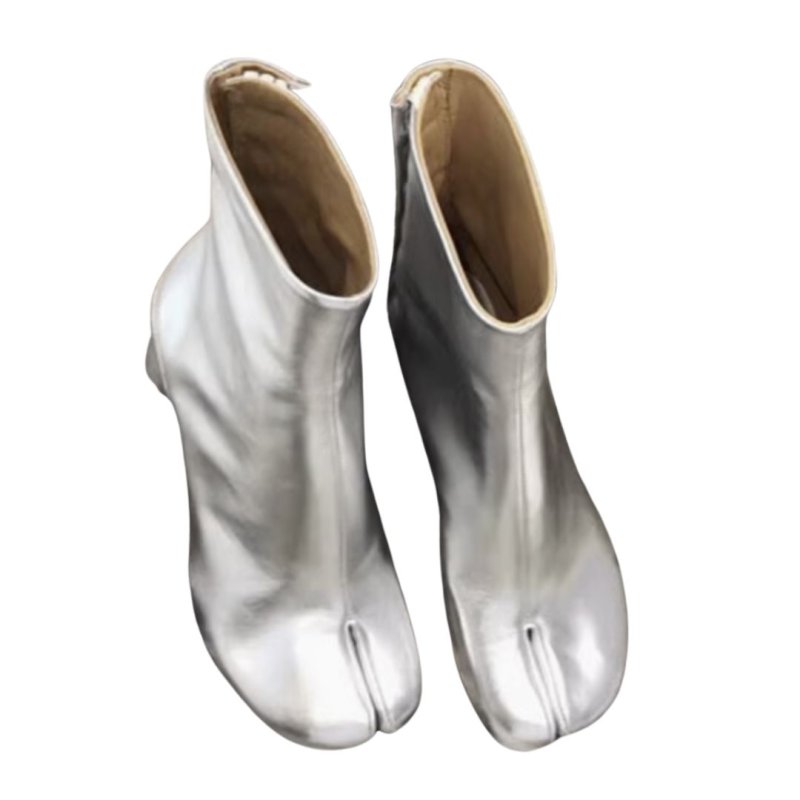 画像3: Real Leather Japanese Ninja tabi shoes elastic shorts heel boots  本革 タビ 足袋 忍者ブーツ レザーショートブーツ  (3)