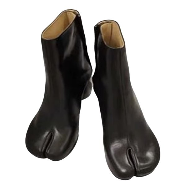 画像1: Real Leather Japanese Ninja tabi shoes elastic shorts heel boots  本革 タビ 足袋 忍者ブーツ レザーショートブーツ  (1)