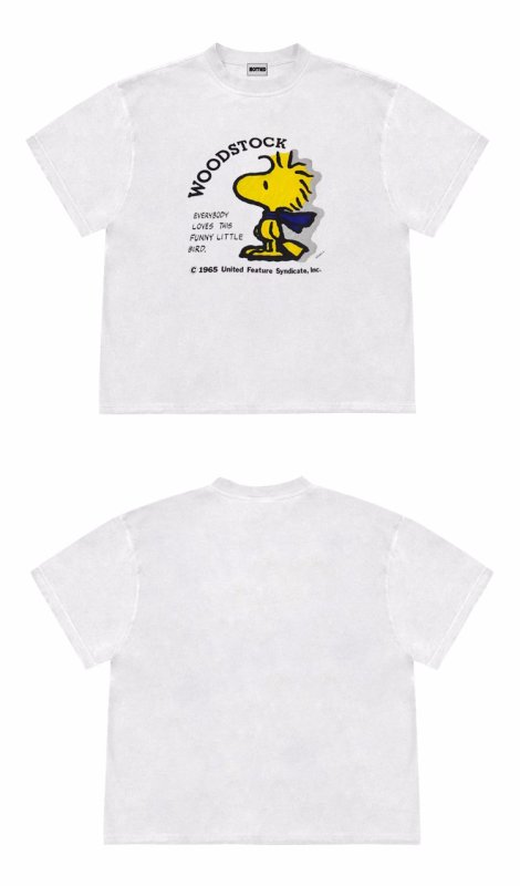 画像4: Unisex Snoopy's friend Peanuts Woodstock retro print T-shirt　 男女兼用 ユニセックススヌーピー仲間ピーナッツウッドストックレトロプリント半袖Tシャツ (4)