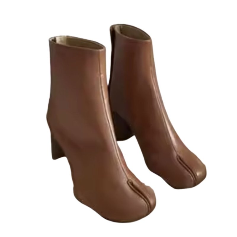 画像4: Real Leather Japanese Ninja tabi shoes elastic shorts heel boots  本革 タビ 足袋 忍者ブーツ レザーショートブーツ  (4)