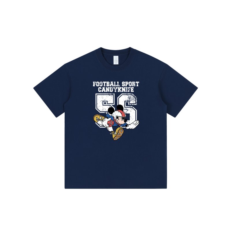 画像4: Unisex  Football Mickey Mouse Vintage style print T-shirt　 男女兼用 ユニセックスフットボールミッキーマウス ビンテージスタイルプリント半袖Tシャツ (4)