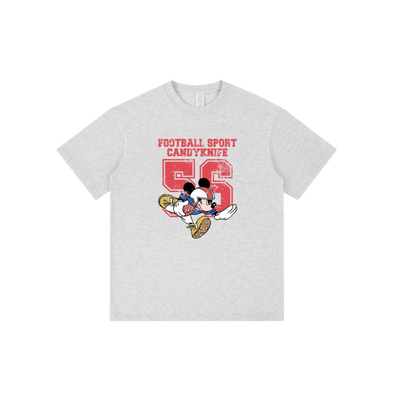 画像3: Unisex  Football Mickey Mouse Vintage style print T-shirt　 男女兼用 ユニセックスフットボールミッキーマウス ビンテージスタイルプリント半袖Tシャツ (3)
