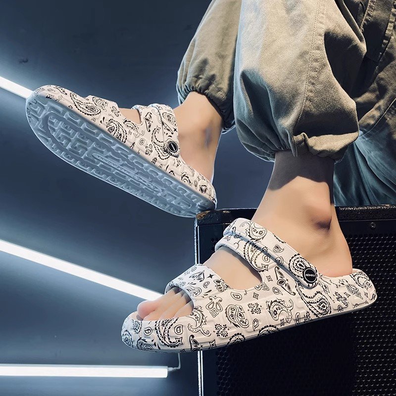 画像4: Men's Paisle Outerwear Interid Outdoor Beach Sports Sandals slippers flip flops soft bottom ユニセックス 男女兼用 ペイズリー柄 プラットフォーム バオトウワード フリップフロップ サンダルシャワーサンダル ビーチサンダル  (4)