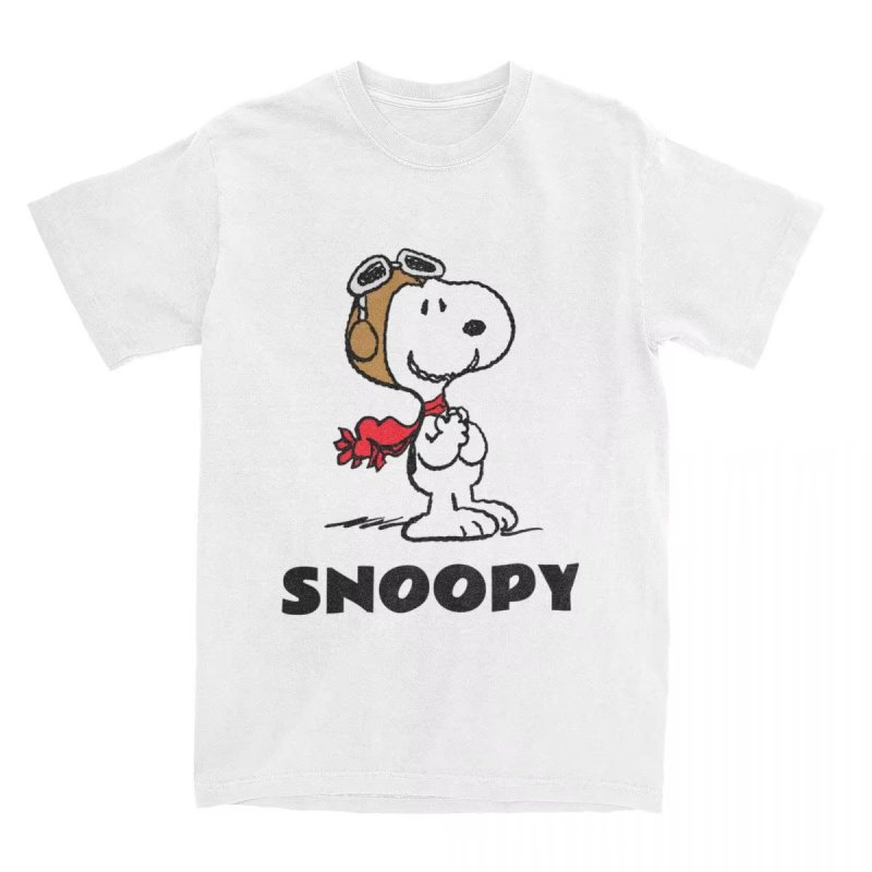 画像2: Unisex Peanuts Snoopy Flying Ace T-shirt short sleeve T-shirt  ユニセックス 男女兼用 ピーナッツ スヌーピー フライングエース 　プリント半袖Tシャツ (2)