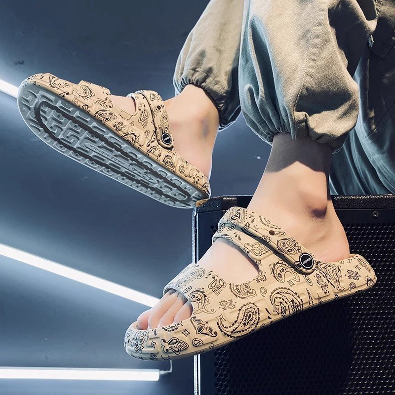 画像2: Men's Paisle Outerwear Interid Outdoor Beach Sports Sandals slippers flip flops soft bottom ユニセックス 男女兼用 ペイズリー柄 プラットフォーム バオトウワード フリップフロップ サンダルシャワーサンダル ビーチサンダル  (2)