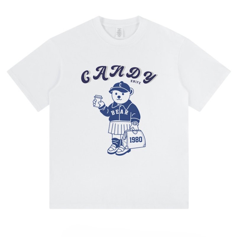 画像2: Unisex Cheerleader Bear print T-shirt　 男女兼用 ユニセックスチアリーダーベアプリント半袖Tシャツ (2)