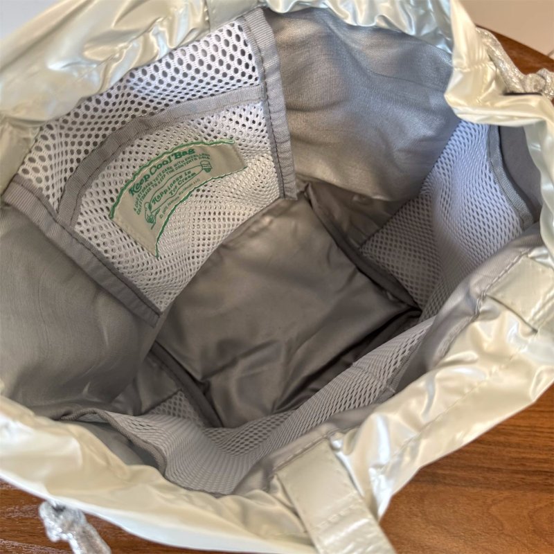 画像8: Snoopy Embroidered Insulated Cooler Drawstring Bag　スヌーピー刺繍断熱保冷巾着エコバッグお弁当ピクニック (8)