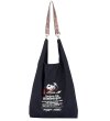 画像1: Snoopy Portable Foldable Embroidered Tote Shoulder Shopping Eco Bag　スヌーピーポータブル折りたたみ式刺繍トートショルダーショッピングエコバッグ (1)