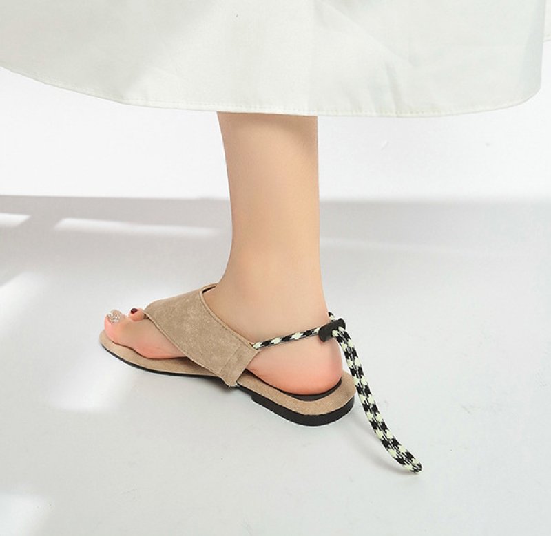 画像13: Flat colorblock leather thong sandals slippers　フラットカラーブロックレザートングサンダルスリッパ (13)
