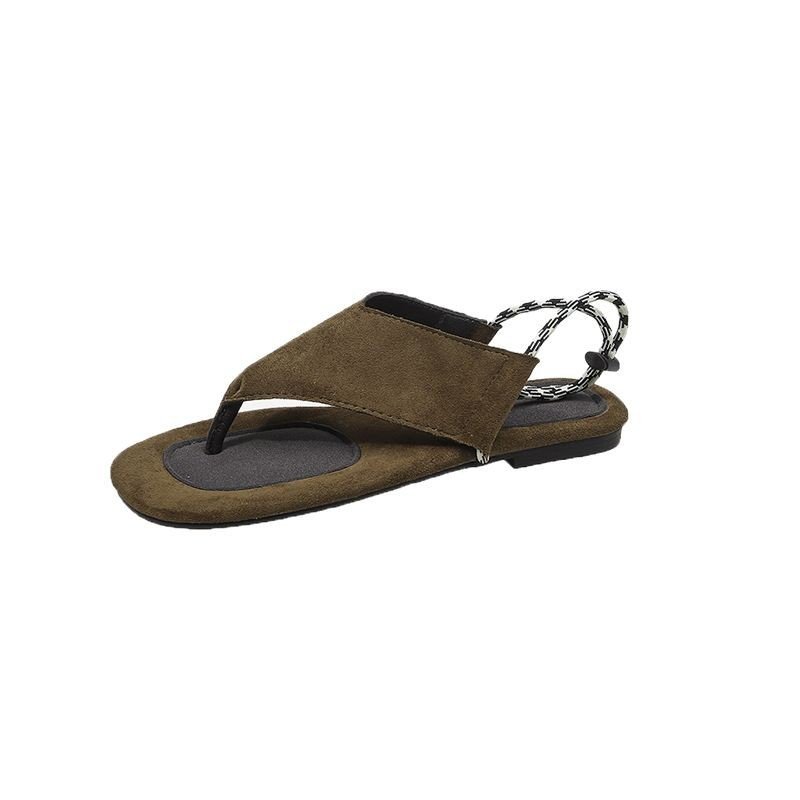 画像2: Flat colorblock leather thong sandals slippers　フラットカラーブロックレザートングサンダルスリッパ (2)