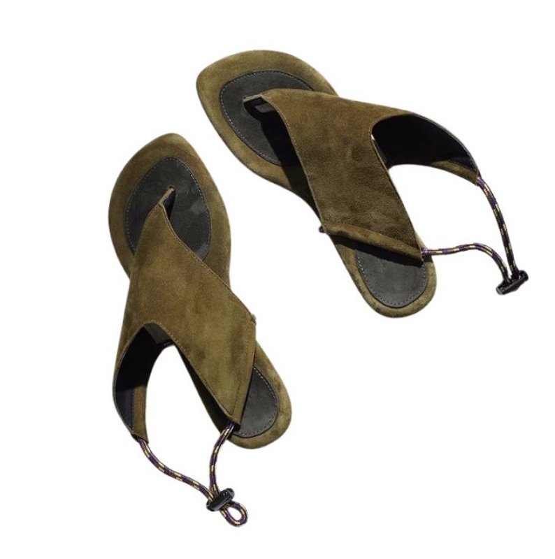画像8: Flat colorblock leather thong sandals slippers　フラットカラーブロックレザートングサンダルスリッパ (8)
