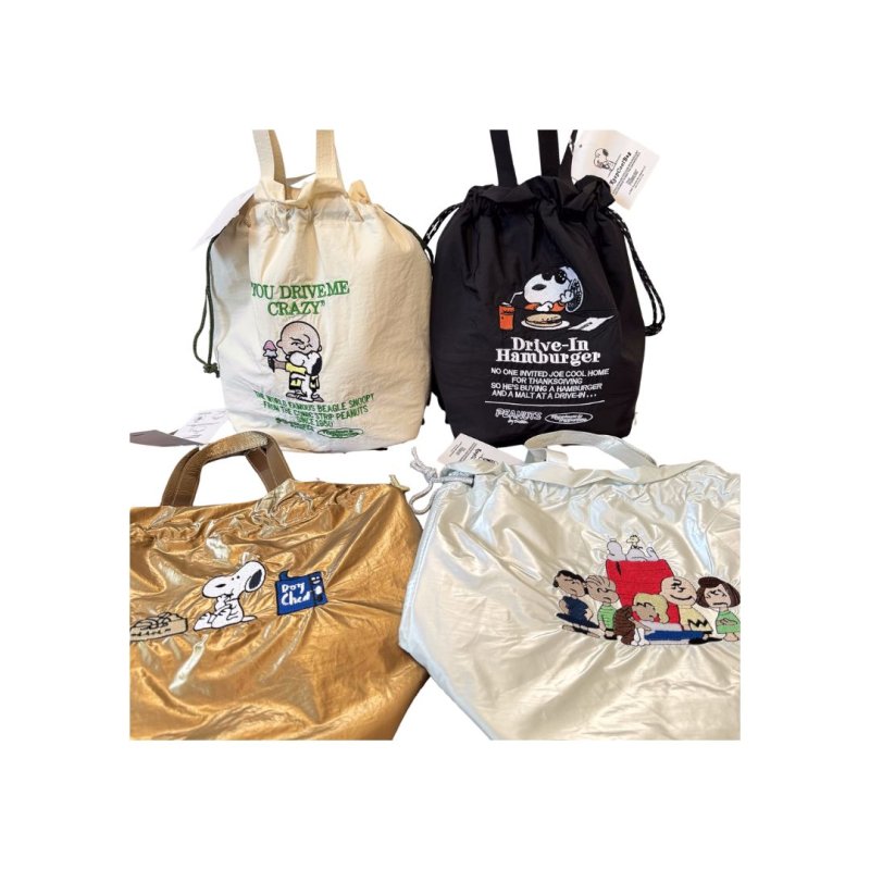 画像6: Snoopy Embroidered Insulated Cooler Drawstring Bag　スヌーピー刺繍断熱保冷巾着エコバッグお弁当ピクニック (6)