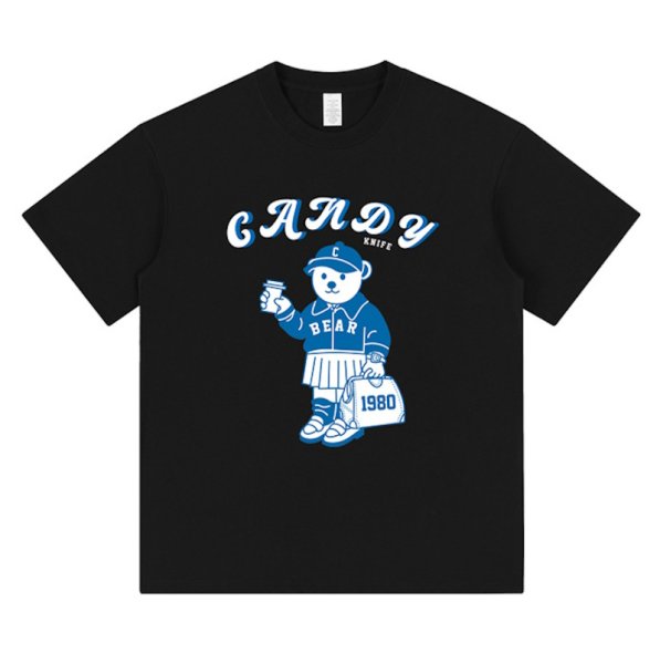 画像1: Unisex Cheerleader Bear print T-shirt　 男女兼用 ユニセックスチアリーダーベアプリント半袖Tシャツ (1)