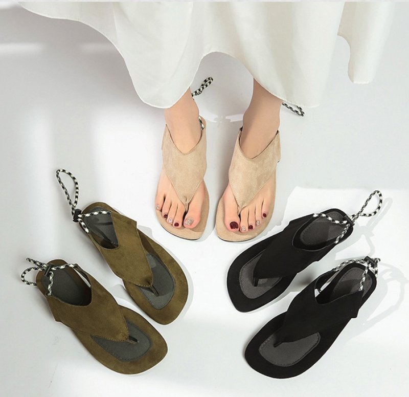 画像9: Flat colorblock leather thong sandals slippers　フラットカラーブロックレザートングサンダルスリッパ (9)