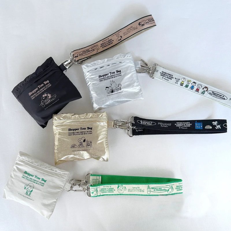 画像9: Snoopy Portable Foldable Embroidered Tote Shoulder Shopping Eco Bag　スヌーピーポータブル折りたたみ式刺繍トートショルダーショッピングエコバッグ (9)