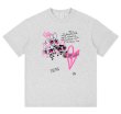 画像1: Unisex Powerful girl cyberpunk style print T-shirt　 男女兼用 ユニセックスパワフルガールサイバーパンクスタイルプリント半袖Tシャツ (1)