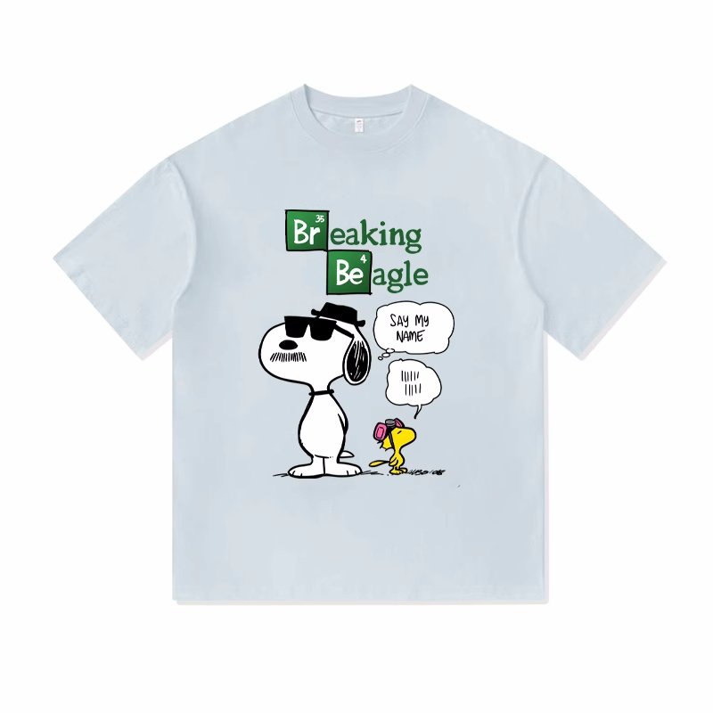 画像5: Unisex Breaking Beagle Snoopy &Woodstock  print T-shirt　 男女兼用 ユニセックスブレイキングビーグルスヌーピー＆ウッドストックプリント半袖Tシャツ (5)