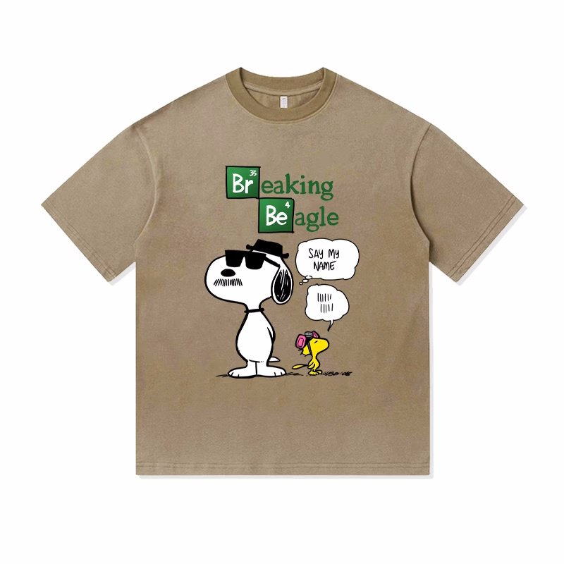 画像3: Unisex Breaking Beagle Snoopy &Woodstock  print T-shirt　 男女兼用 ユニセックスブレイキングビーグルスヌーピー＆ウッドストックプリント半袖Tシャツ (3)