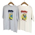 画像1: unisex Happy American Comic Print Short Sleeve T-Shirt  ハッピーアメリカンコミックビンテージスタイルプリント半袖ラウンドネック Tシャツ ユニセックス 男女兼用 (1)