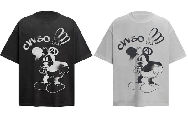 画像1: Unisex Vintage style surprised face Mickey Mouse print T-shirt　 男女兼用 ユニセックスヴィンテージスタイルサプライズびっくり顔ミッキーマウスプリント半袖Tシャツ (1)