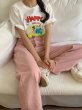 画像3: unisex Happy American Comic Print Short Sleeve T-Shirt  ハッピーアメリカンコミックビンテージスタイルプリント半袖ラウンドネック Tシャツ ユニセックス 男女兼用 (3)