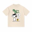 画像1: Unisex Breaking Beagle Snoopy &Woodstock  print T-shirt　 男女兼用 ユニセックスブレイキングビーグルスヌーピー＆ウッドストックプリント半袖Tシャツ (1)
