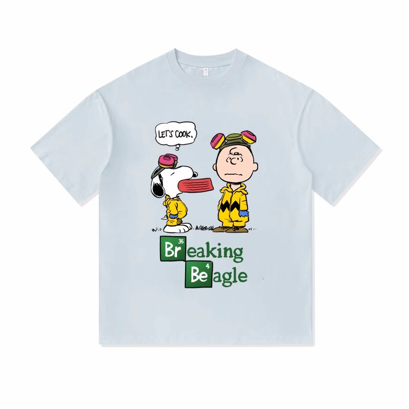 画像5: Unisex Breaking Beagle Snoopy & Charlie Brown print T-shirt　 男女兼用 ユニセックスブレイキングビーグルスヌーピー＆チャーリーブラウンプリント半袖Tシャツ (5)